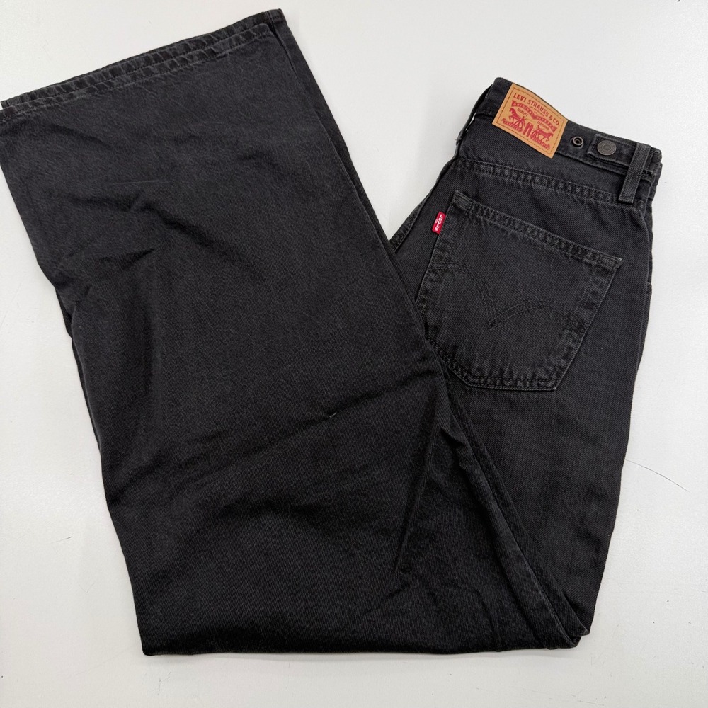 Levis Cinch Baggy High Rise Straight Leg Jeans Black 27 A5908-0001